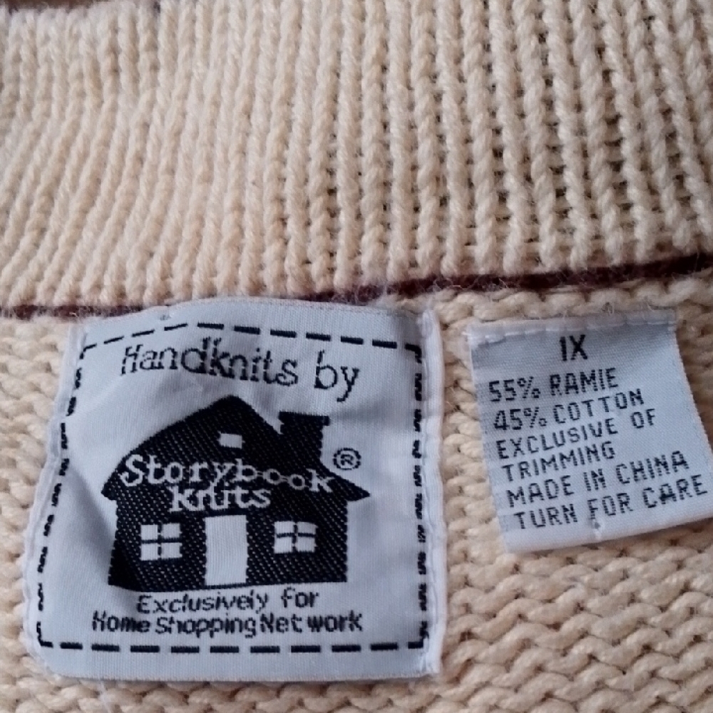 Storybook Knits Cream and Brown Giraffe Cardigan Sweater - Picture 5 of 8